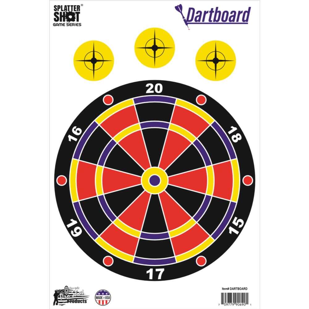 Targets Pro Shot Products 4.50" SPLATTER SHOT 12X18 DARTBOARD TGT 8 PK